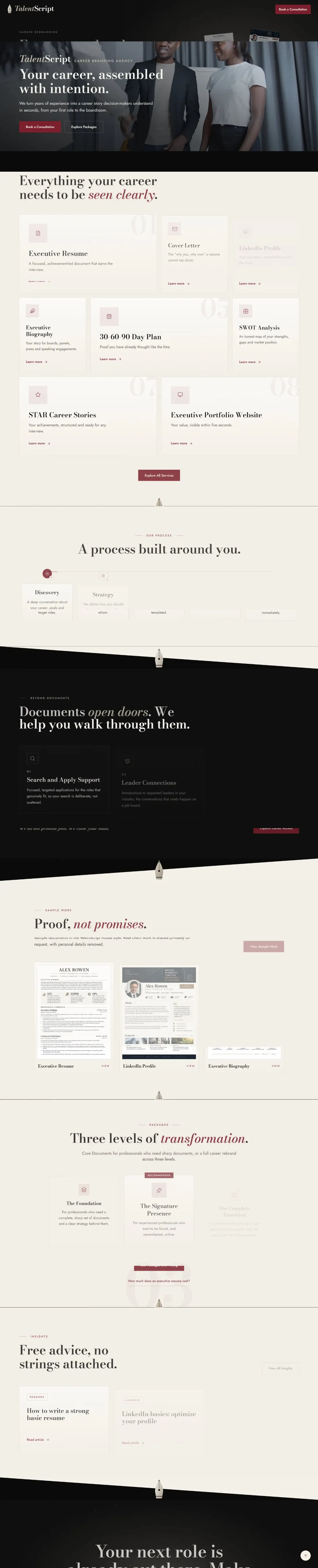 TalentScript homepage