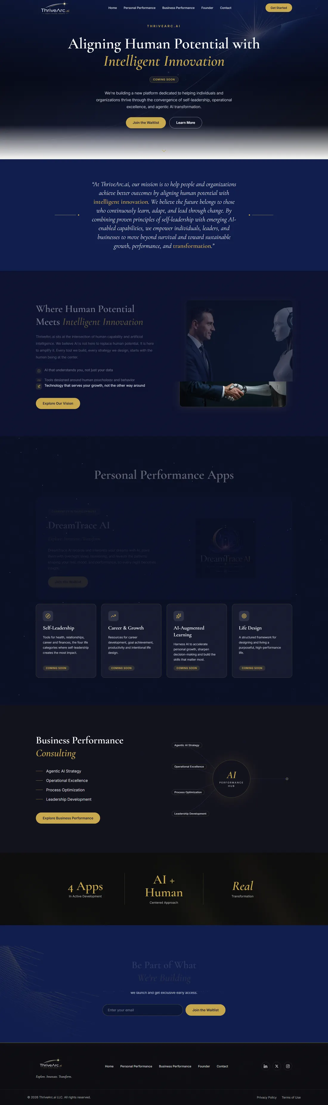 ThriveArc.ai homepage