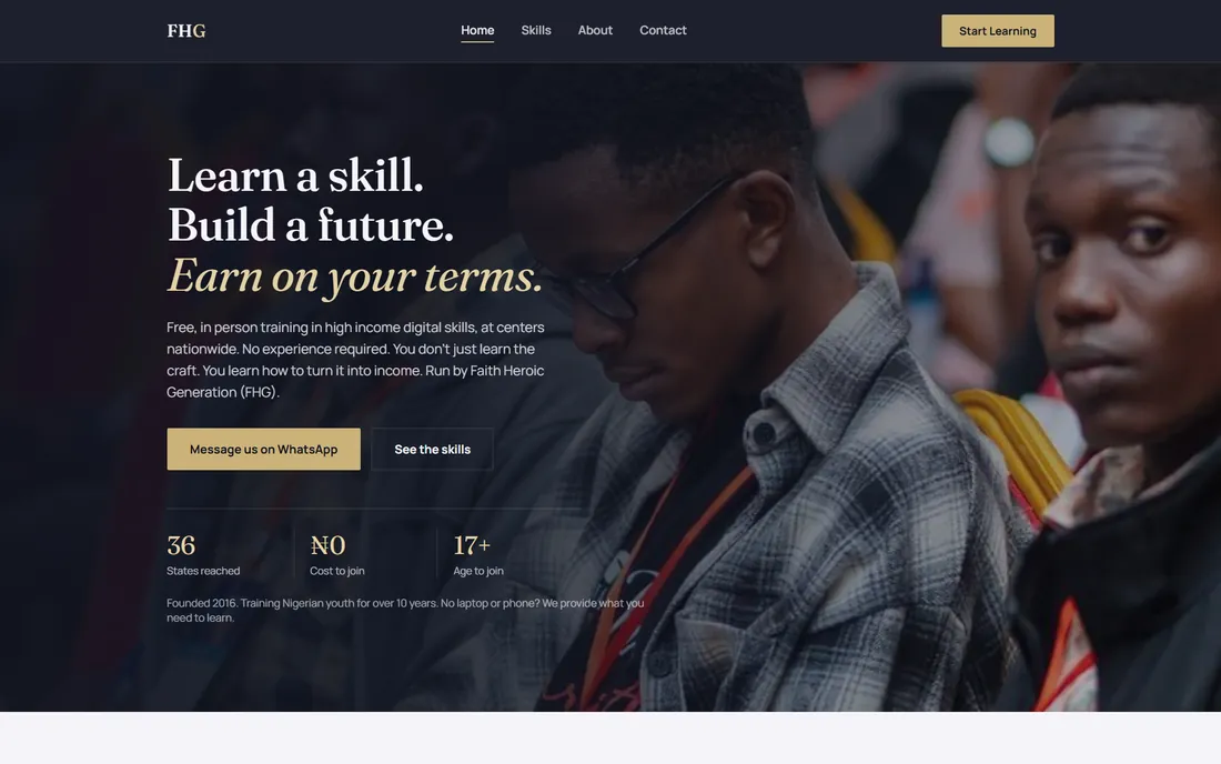Faith Heroic Generation website